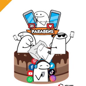 Arquivo de Corte Topo de Bolo Flork Viciado em Celular