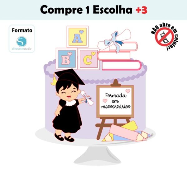 Arquivo de Corte Topo de Bolo Formatura Mesversario