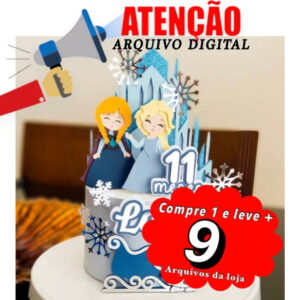 Arquivo de corte topo de bolo - Frozen 001 (CAMADAS)