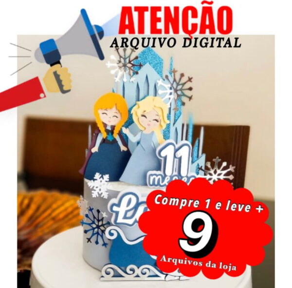 Arquivo de corte topo de bolo - Frozen 001 (CAMADAS)
