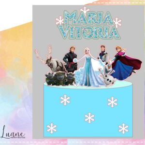 Arquivo de Corte Topo de Bolo Frozen 04 - Studio e pdf