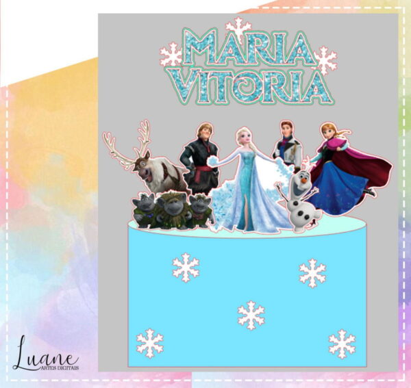 Arquivo de Corte Topo de Bolo Frozen 04 - Studio e pdf