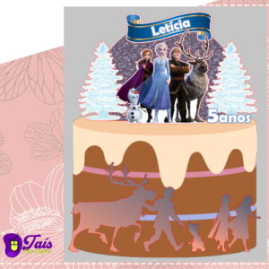 Arquivo de Corte topo de bolo Frozen 2 02 - Studio e PDF