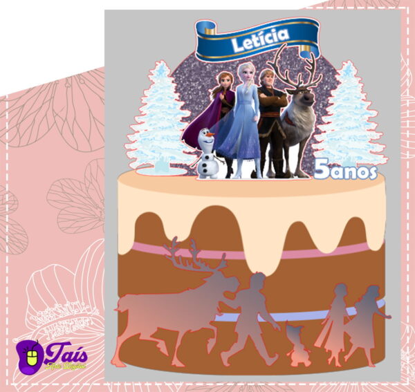 Arquivo de Corte topo de bolo Frozen 2 02 - Studio e PDF