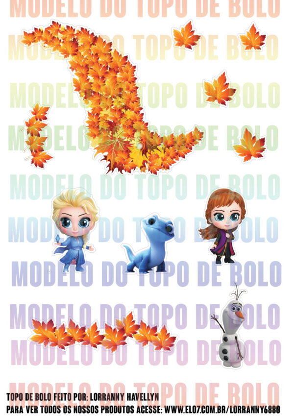Arquivo de corte Topo de bolo Frozen #2 PDF/JPG - Image 2
