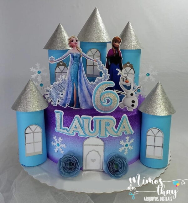 Arquivo de Corte Topo de Bolo Frozen + Castelo 3d 012