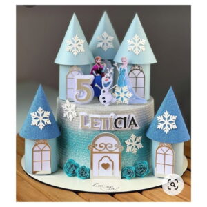 Arquivo de Corte Topo de Bolo Frozen Castelo 3d Flexi Foison