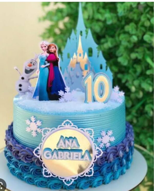 Arquivo de Corte Topo de Bolo Frozen Castelo Camadas - Imagem 2
