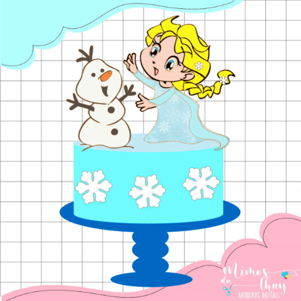 Arquivo de Corte Topo de Bolo Frozen Elza e Olaf 009
