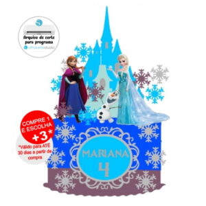 Arquivo de Corte Topo de Bolo Frozen - frame