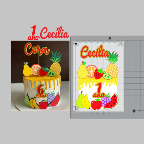 Arquivo de corte / Topo de bolo - FRUTINHAS EM CAMADAS - Image 2