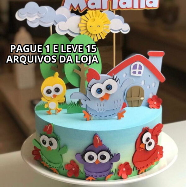 Arquivo de Corte - Topo de Bolo Galinha Pintadinha 02