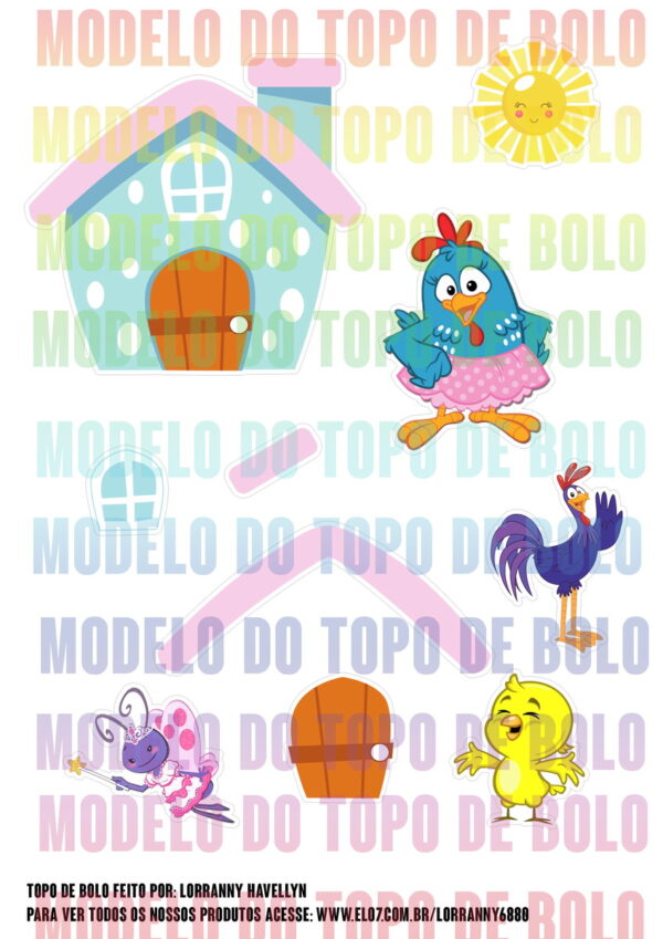 Arquivo de corte topo de bolo Galinha Pintadinha #3 PDF/JPG - Image 2