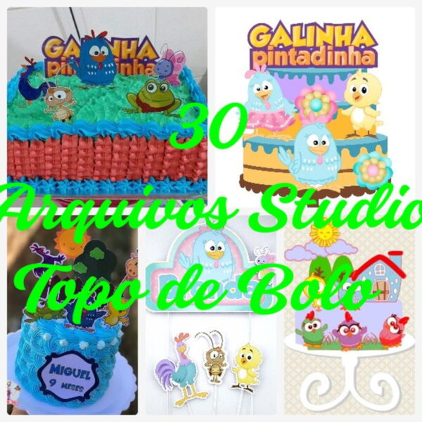 Arquivo de Corte Topo de Bolo - Galinha Pintadinha - Imagem 3