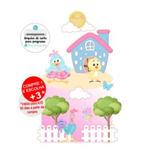 Arquivo de Corte Topo de Bolo Galinha Pintadinha Candy