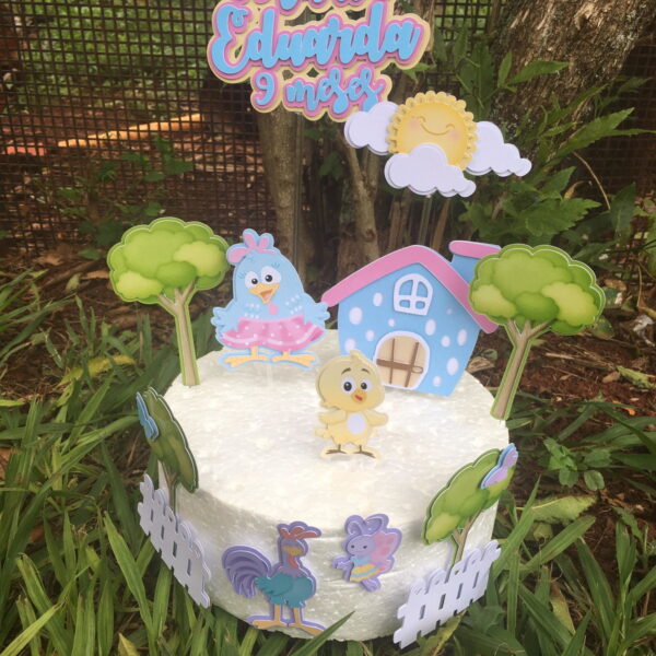 Arquivo de corte topo de bolo galinha pintadinha candy