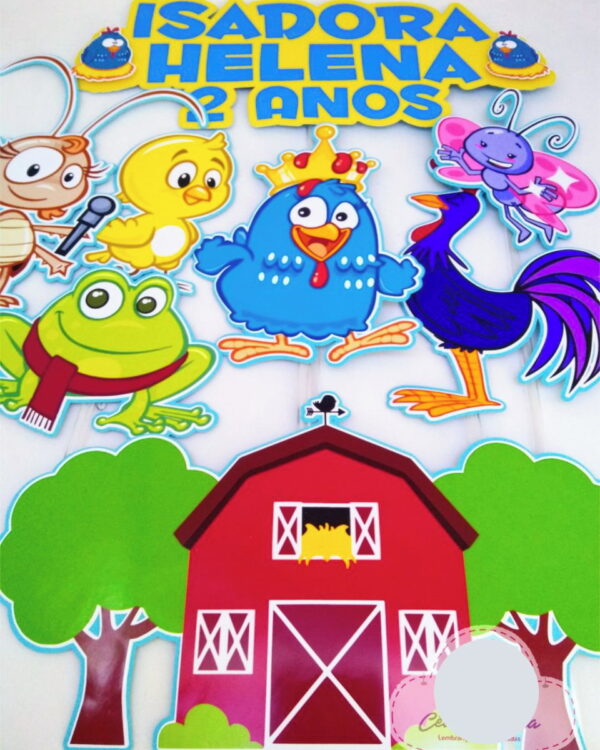 Arquivo de corte topo de bolo galinha pintadinha