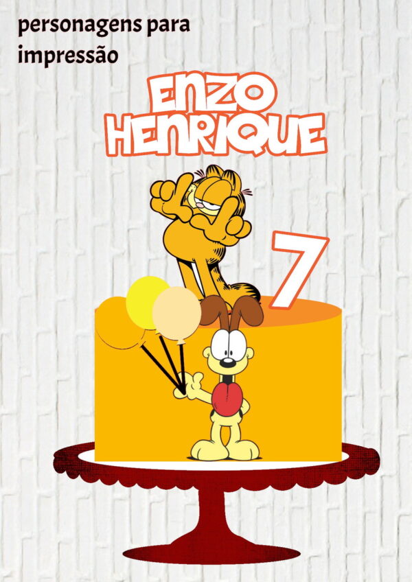 Arquivo de Corte Topo de Bolo Garfield