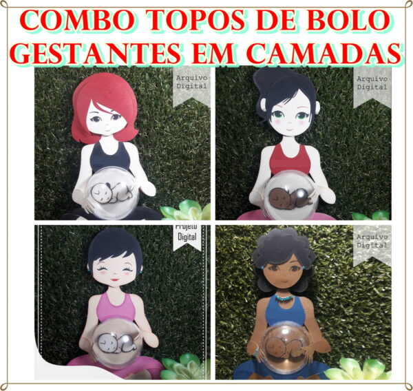 Arquivo de Corte Topo de Bolo Gestante Studio