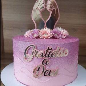 223 - Arquivo de Corte Topo de Bolo Gratidão a Deus Mãos