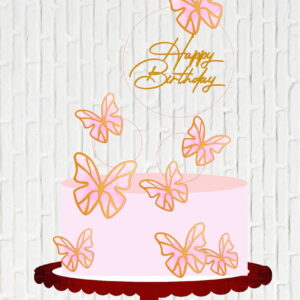 Arquivo de Corte Topo de Bolo Happy Birthday Borboletas