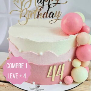 Arquivo de Corte Topo de Bolo Happy Birthday com Coração