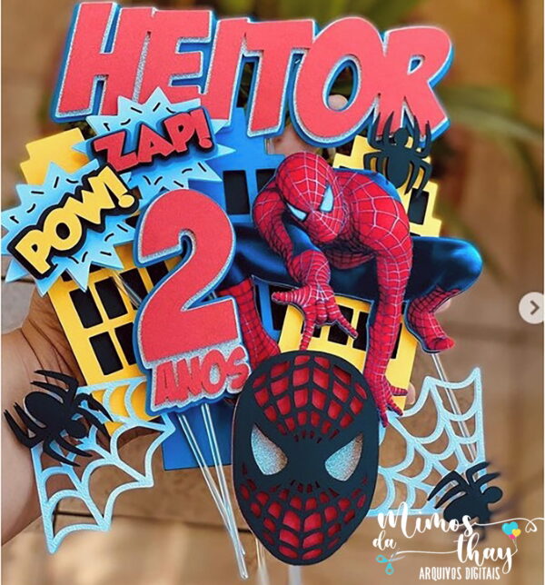 Arquivo de Corte: Topo de Bolo Homem Aranha 008