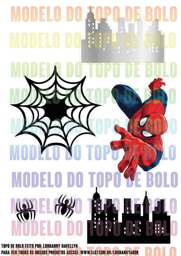 Arquivo de corte topo de bolo Homem Aranha #2 PDF/JPG - Image 2