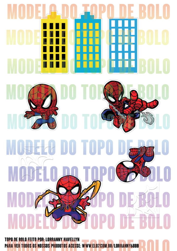 Arquivo de corte topo de bolo Homem Aranha #3 PDF/JPG - Imagem 3