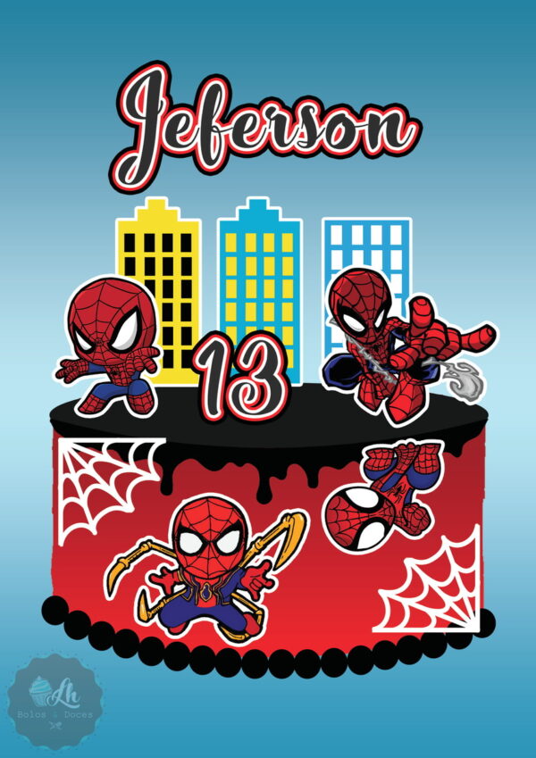 Arquivo de corte topo de bolo Homem Aranha #3 PDF/JPG
