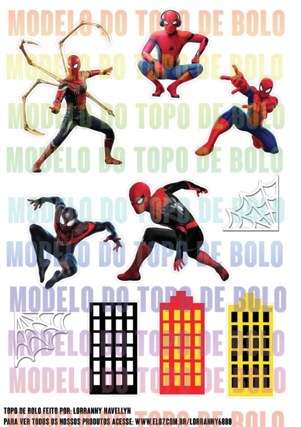 Arquivo de Corte Topo de Bolo Homem Aranha #5 Pdf/jpg - Imagem 2