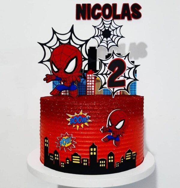 Arquivo de corte / Topo de bolo - Homem Aranha Baby Camadas