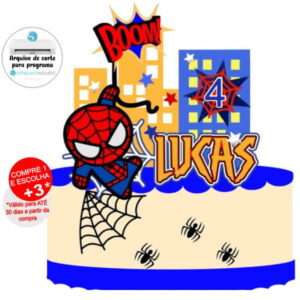 Arquivo de Corte Topo de Bolo Homem Aranha Cute