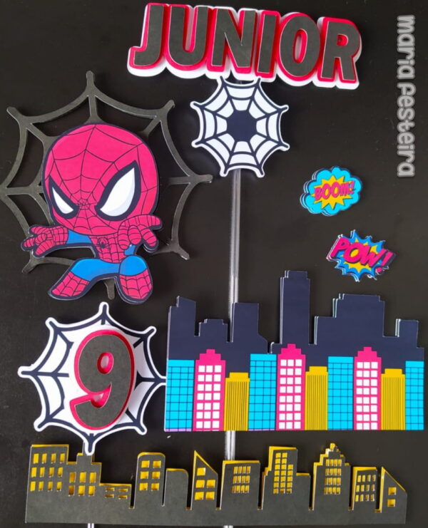 Arquivo de Corte Topo de Bolo Homem Aranha Cute