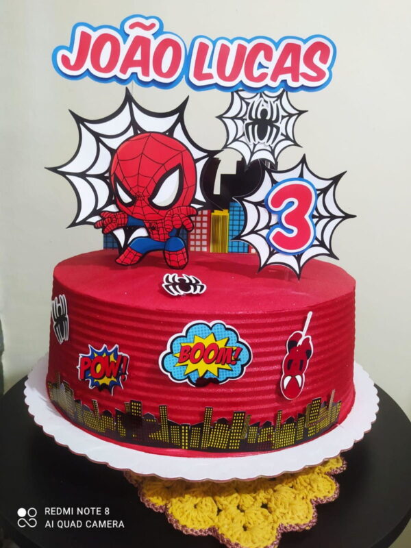 Arquivo de Corte Topo de Bolo Homem Aranha Cute