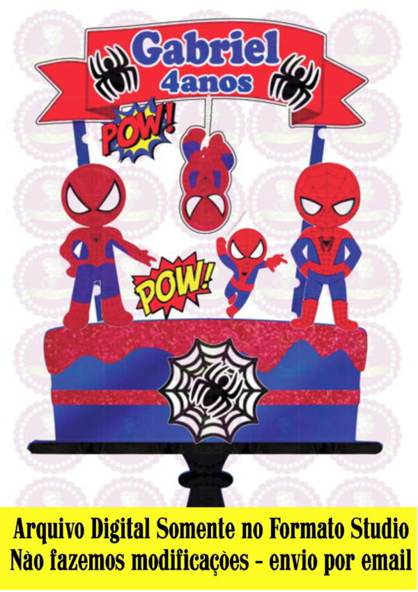 ARQUIVO DE CORTE - TOPO DE BOLO HOMEM ARANHA CUTE REF 173