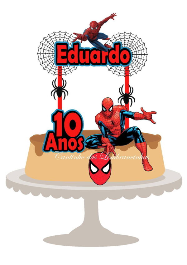 Arquivo de Corte Topo de Bolo Homem Aranha-Digital