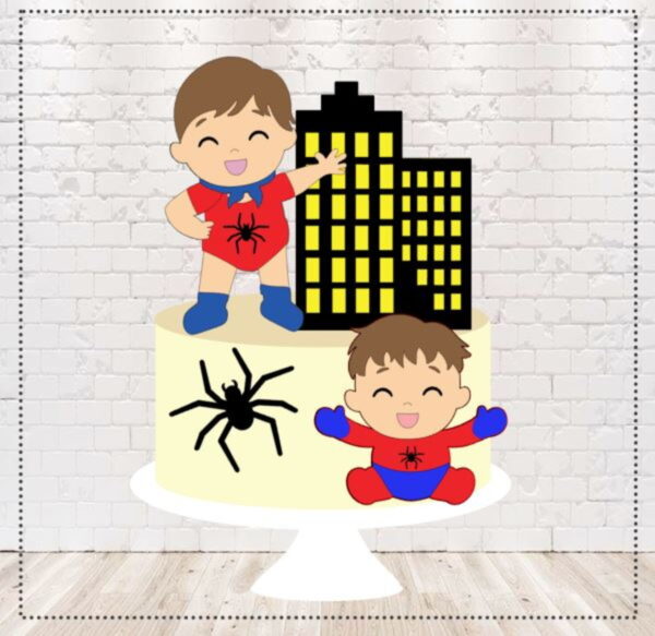 Arquivo de Corte Topo de Bolo Homem Aranha em Camadas 1754