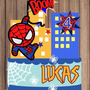 Arquivo de Corte Topo de Bolo Homem Aranha em Camadas 234