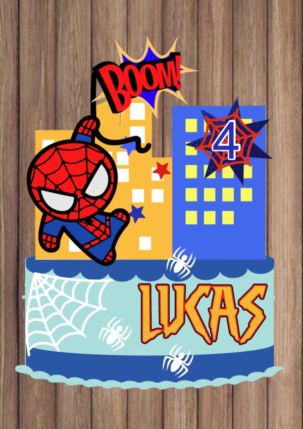 Arquivo de Corte Topo de Bolo Homem Aranha em Camadas 234