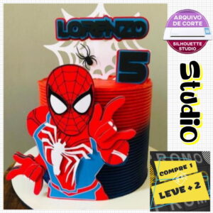 Arquivo de Corte Topo de Bolo Homem Aranha em Camadas 3d