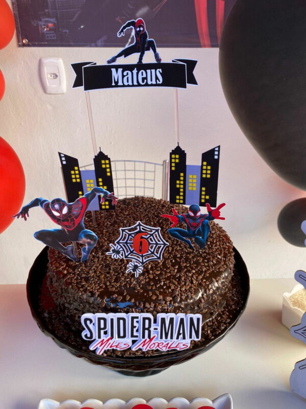 Arquivo de Corte - Topo de Bolo Homem Aranha Miles Morales