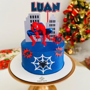 Arquivo De Corte Topo De Bolo Homem Aranha Prédio Camadas