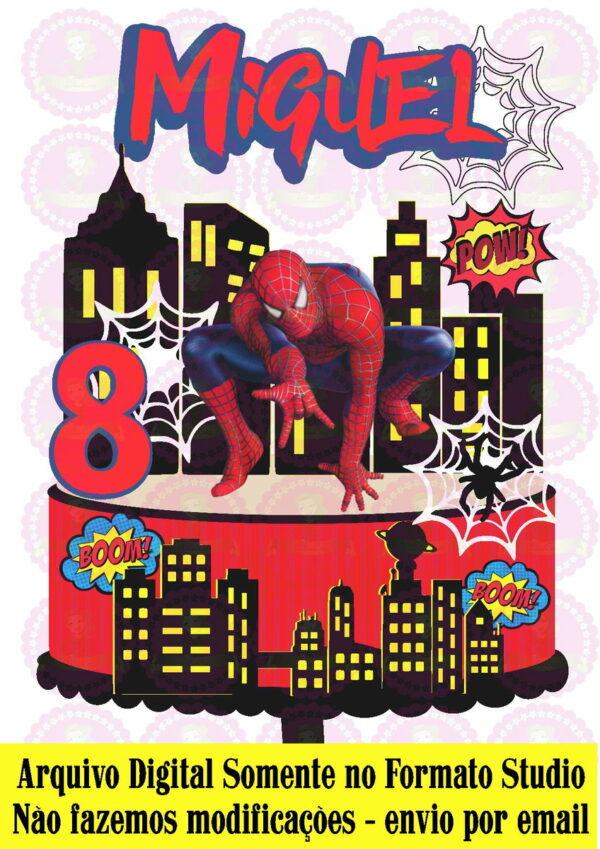 ARQUIVO DE CORTE - TOPO DE BOLO HOMEM ARANHA REF 298