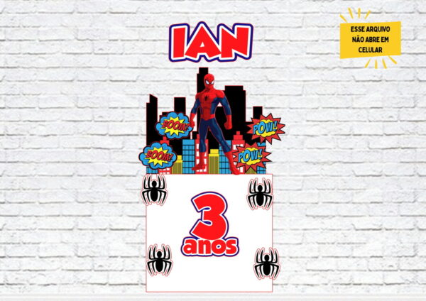 Arquivo de Corte Topo de Bolo Homem Aranha Studio 003