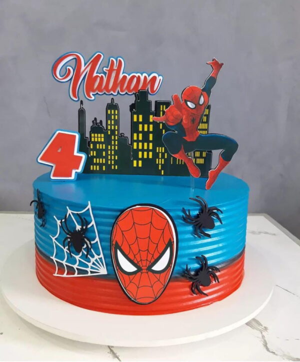Arquivo De Corte Topo De Bolo Homem Aranha Teia Camadas
