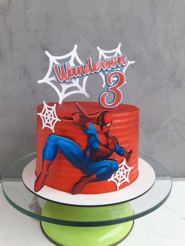 Arquivo de Corte Topo de Bolo Homem Aranha Teias