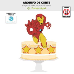 Arquivo de Corte Topo de Bolo Homem de Ferro