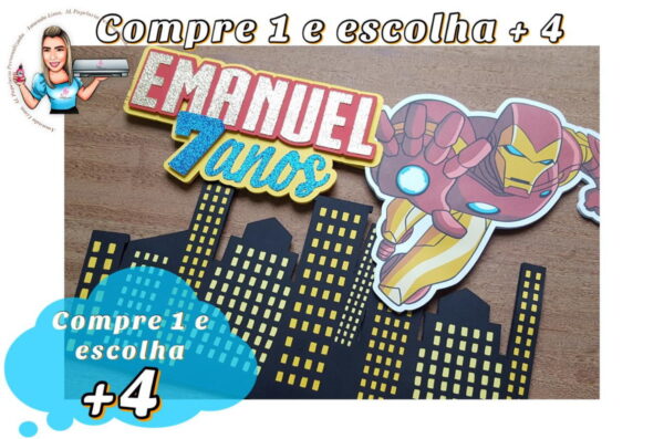 Arquivo de Corte Topo de Bolo - Homem de Ferro - Image 2