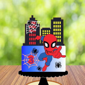 Arquivo de Corte Topo de Bolo Homen Aranha Camadas